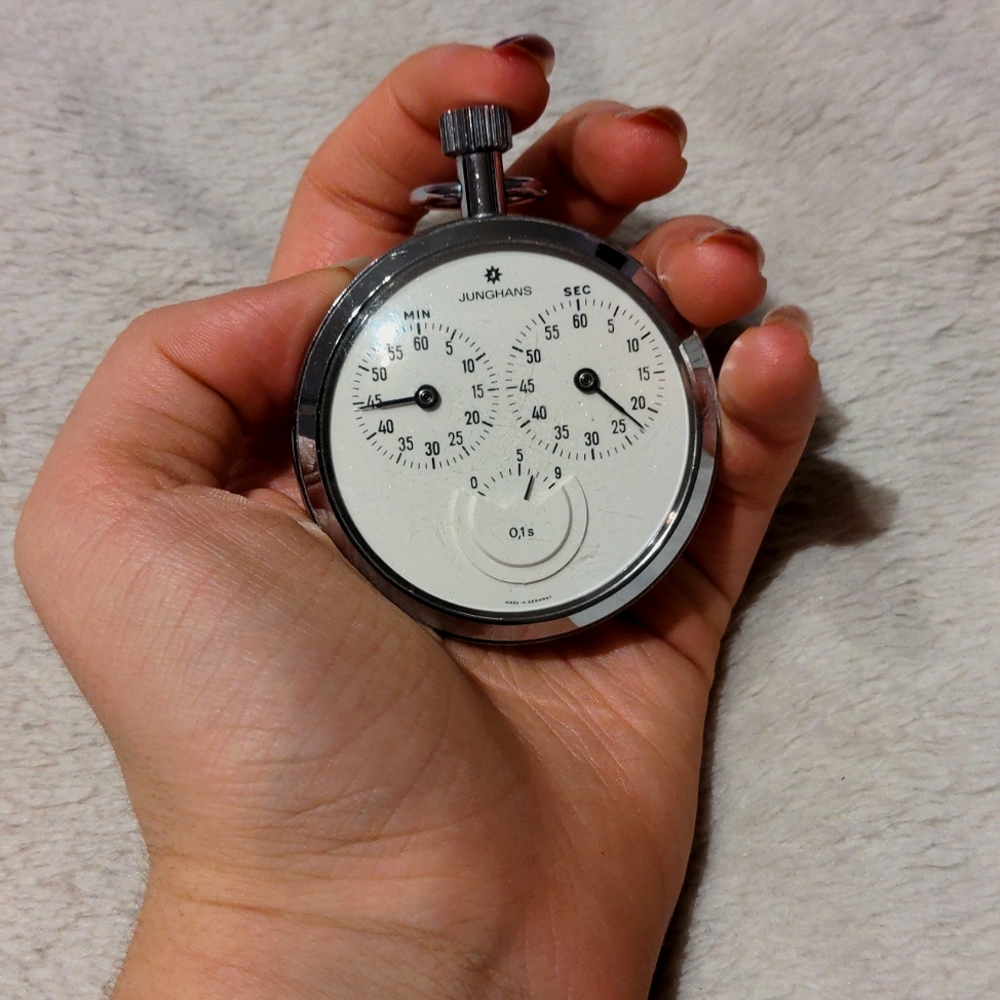 1960's Vintage Junghans Silver Stop Watch